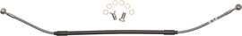 Rear GALFER steel brake line for KTM motorcycles, featuring durable braided stainless steel construction.