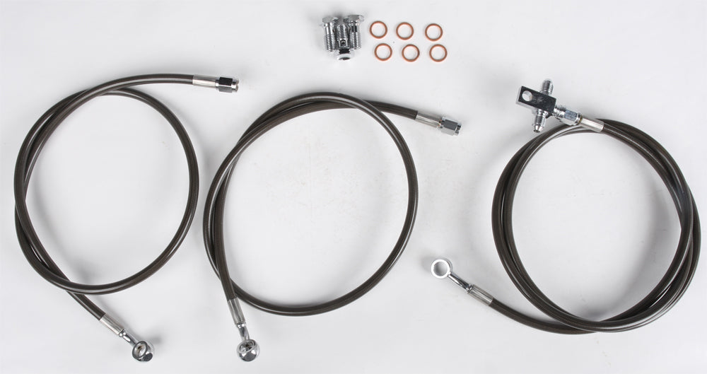 Streamline front brake line for Wildcat 170-1182, smoke A/C standard brake system showing flexible metal tubing and fittings.