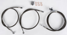 Load image into Gallery viewer, Streamline front brake line for Wildcat 170-1182, smoke A/C standard brake system showing flexible metal tubing and fittings.