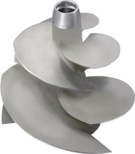Load image into Gallery viewer, Solas Twin Prop Impeller 12/20 drive type with blades, designed for marine boat engines, in a close-up view showing detailed blades.