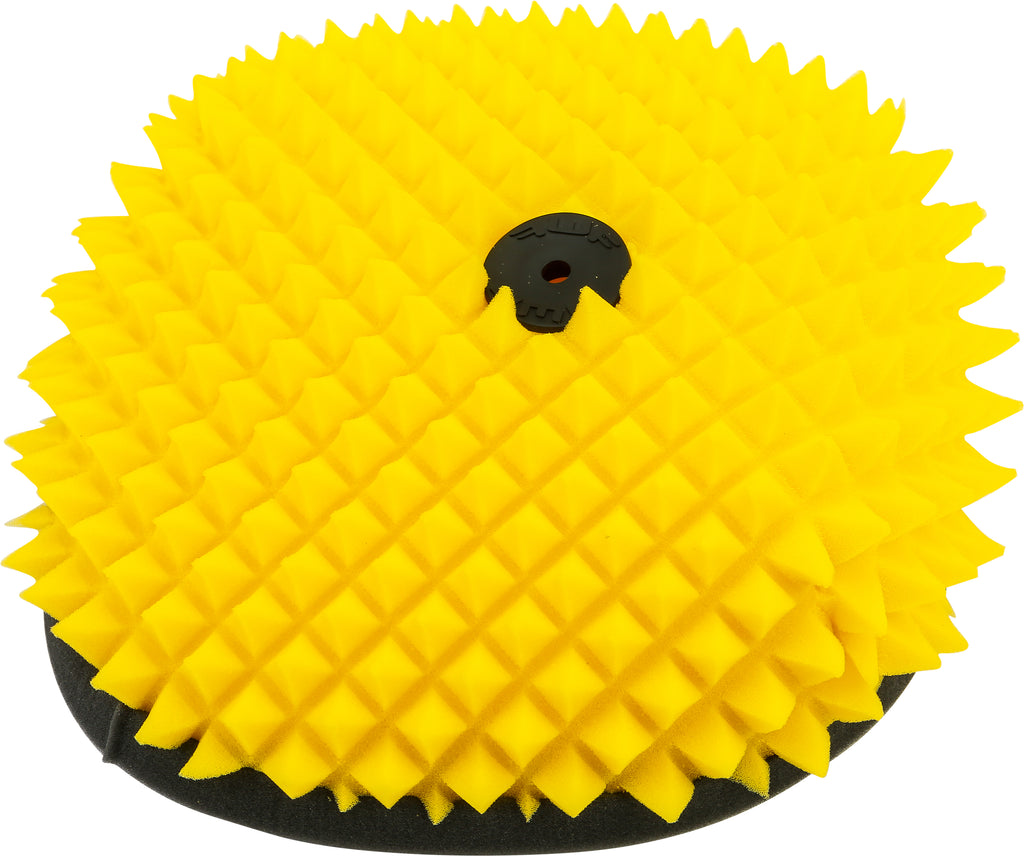 FunnelWeb Proline Husaberg air filter showing the cylindrical foam filter element with branding and air intake openings.
