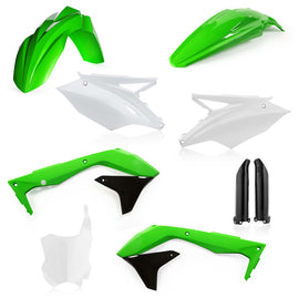 Acerbis full plastic kit for motorcycle, showing assembled white plastic panels with mounting points and brand logo.