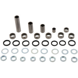 Pivot Works suspension linkage rebuild kit for Suzuki 52-0285, shown with metal parts and bushings on a clean background.