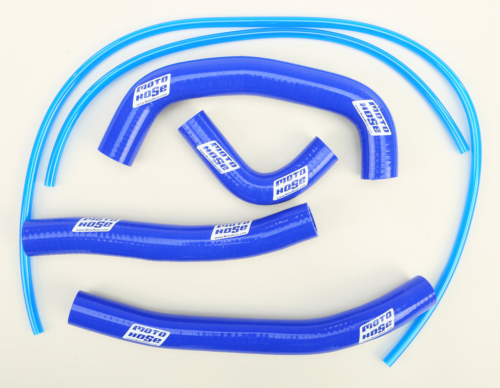 Blue Moto Hose Kit for engine, model 120-1011B, featuring flexible rubber hoses with metal fittings for motorcycle engine cooling.
