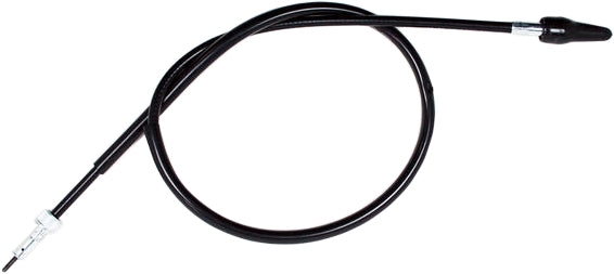 Motion Pro black vinyl speedo cable 70-5104 for motorcycle, showing the flexible cable with black vinyl coating and metal fittings.