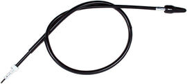 Motion Pro black vinyl speedo cable 70-5104 for motorcycle, showing the flexible cable with black vinyl coating and metal fittings.