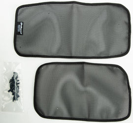 Polisport Plastics radiator louver mesh for body, showing black plastic grille with mesh design and mounting points.