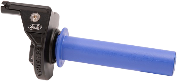 Motion Pro Vortex Se Throttle Assembly showing the black throttle grip and cable connection for motorcycle control.