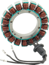 Load image into Gallery viewer, ACCEL 38 Amp Stator for FXST and FXD motorcycles, electrical component with copper wiring and mounting holes.