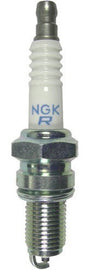 NGK spark plug #91909/4 2-LMAR8BI-9 showing the metallic tip and ceramic insulator, designed for automotive engine performance.