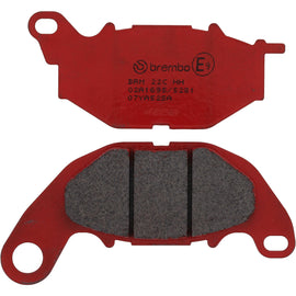 Brembo Prime Sa brake pads, sintered brake pads for high-performance braking on a vehicle, showing the brake pad design.