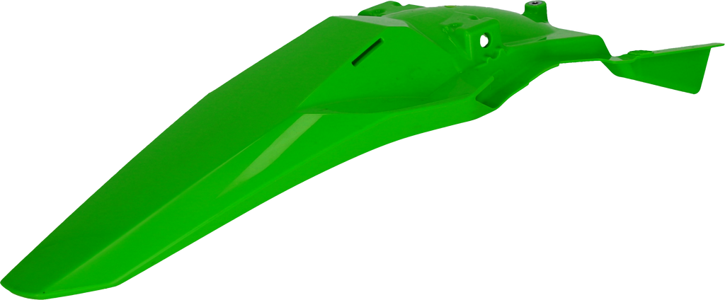 Acerbis Kaw Green rear fender for motorcycle, black plastic body part with green accents, designed for durability and style.