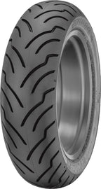 Dunlop American Elite Rear MT90B16 motorcycle tire with bias ply design, tread pattern visible, on-road tire for Harley bikes.