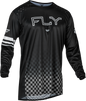 Fly Racing Rayce bicycle jersey in black, featuring a sleek design with subtle branding details and lightweight fabric.