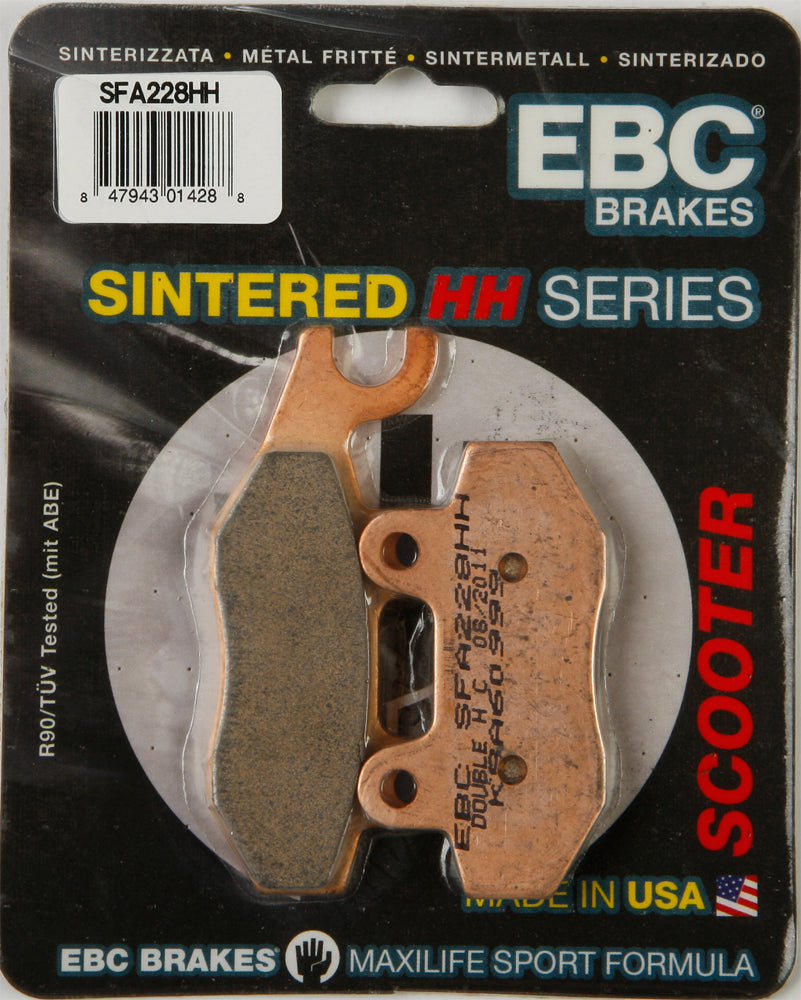 EBC Motorcycle Brakes Sfa228hh Double-H Sintered Brake Pads for enhanced stopping power and durability.