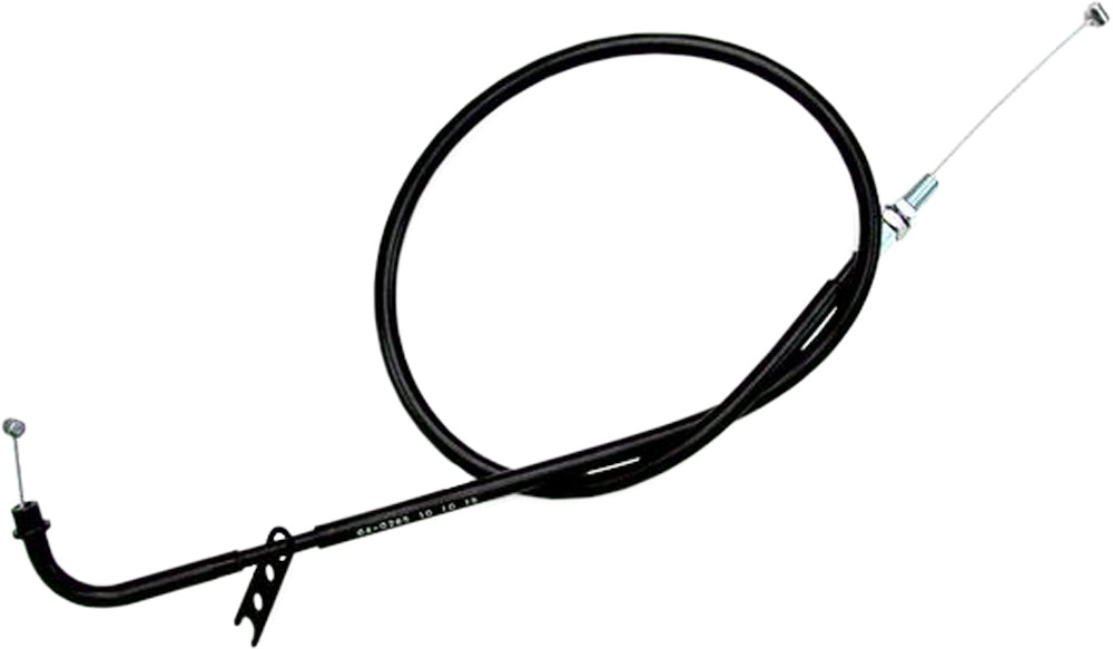 Motion Pro black vinyl throttle push cable for hydraulic control lines, featuring a durable, flexible design for motorcycle or ATV use.