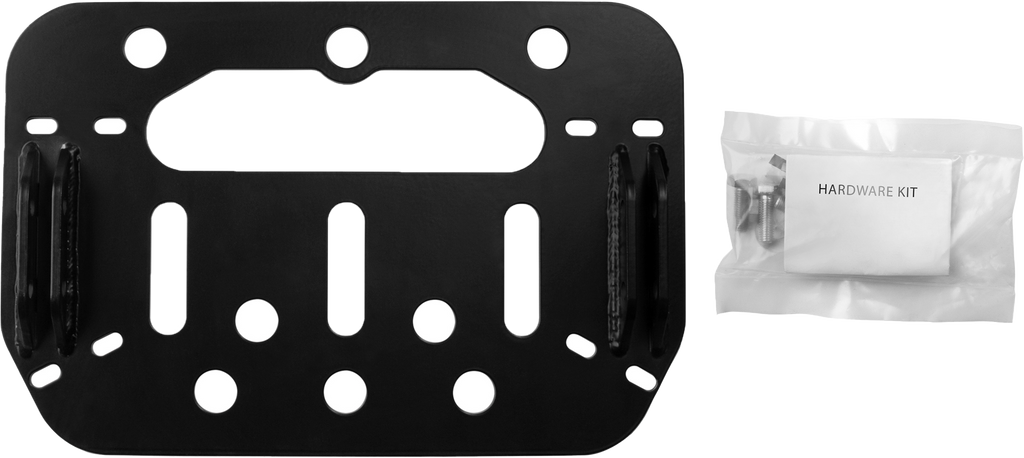 Open Trail Plow Mount 459-6490, a durable aftermarket plow mount for trucks, shown in black with mounting brackets.