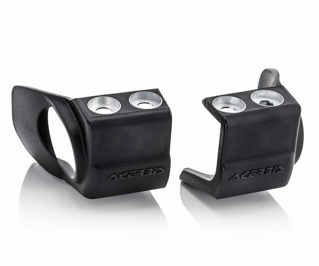 Acerbis Fork Shoe Pro black motorcycle fork protector for Yzyzf125-450 model, part number 27097-00001, with rubber and metal components.