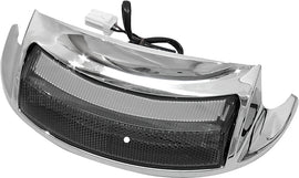 HardDrive rear fender tip LED light with smoked lens for motorcycle, showcasing sleek and durable design.
