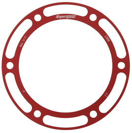 Supersprox rear edge aluminum sprocket with red color disk, 42-tooth size, for motorcycle or bike drivetrain.