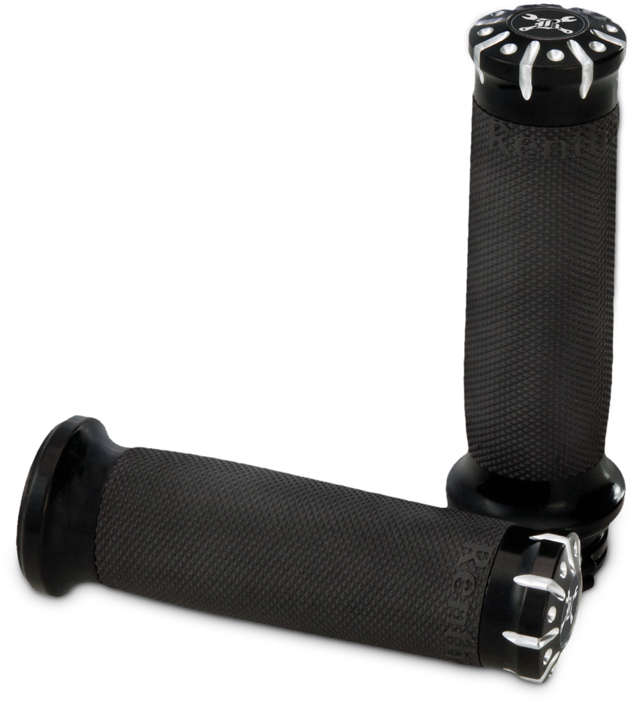 Burly Brand Hawk Billet Handle Grip Set for 08-24 TBW bikes, featuring black billet grips with textured surface and branding details.
