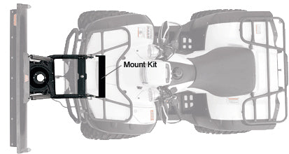 Warn front plow mount bracket for off-road vehicles, showing the sturdy metal construction and mounting points.