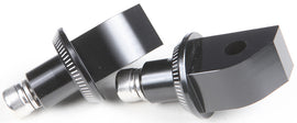 PUIG Footpeg Adapter 561-06798BK for motorcycle foot controls, black metal with mounting hardware visible in the image.