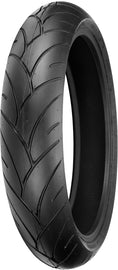 Shinko 005 Advance Front 120/60ZR17 motorcycle tire with radial construction, 55W load and speed rating, shown on a wheel.