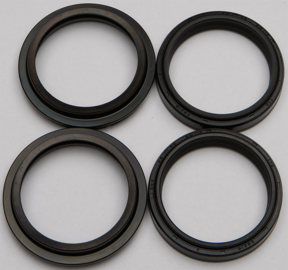 All Balls suspension fork and dust seal wiper kit 22-56146, showing black rubber seals and metal components for motorcycle forks.