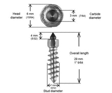 Charger l'image dans la galerie, 1" 25mm Standard Screw Studs Qty 150