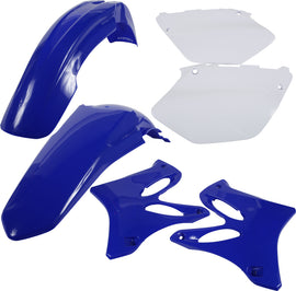 Acerbis blue plastic kit with various molded pieces, designed for motorcycle or ATV protection and customization.