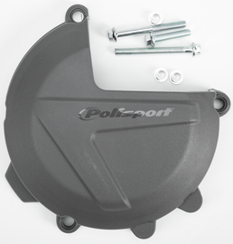 Polisport Plastics clutch cover guard in Nardo Grey for Husqvarna 64-846175, designed to protect clutch components.