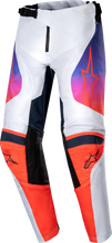 Load image into Gallery viewer, Alpine Star youth racer hoen pants in light grey, hot orange, and black, size 22, featuring sporty design and adjustable fit.