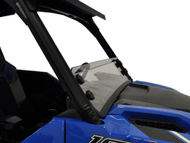 Clear Spike Powersports half windshield for motorcycle, shown mounted on bike with a sleek, aerodynamic design.