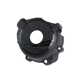 Polisport Plastics black ignition cover protector for Suzuki motorcycle, body part with mounting details visible.