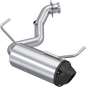 MBRP Exhaust single slip-on system with 5-inch performance muffler and black tip, designed for enhanced vehicle exhaust performance.