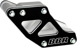 BBR Chain Guide for Kawasaki KLX110, black drive chain guide with mounting brackets and protective features.