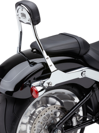 Cobra detachable backrest for body, round chrome finish, compatible with Flfb/S and Fxbr/S models, part number 82-96539.