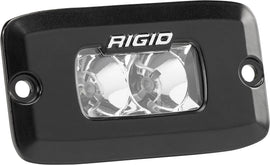 RIGID Industries SR-M Series Pro Flood LED light for off-road illumination, black metal housing, mounted on a vehicle.