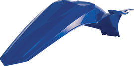 Acerbis rear fender in blue for motorcycle, showing the curved plastic design with mounting points and Acerbis branding.