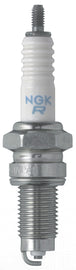 NGK Spark Plug #4730/10 2-DPR8Z, a close-up of the automotive spark plug showing metal threads and ceramic insulator.