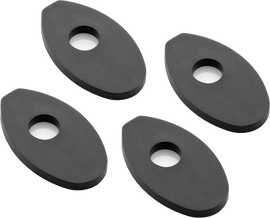 Set of four black RIZOMA turn signal mounting brackets with bolts, designed for motorcycle signal installation.