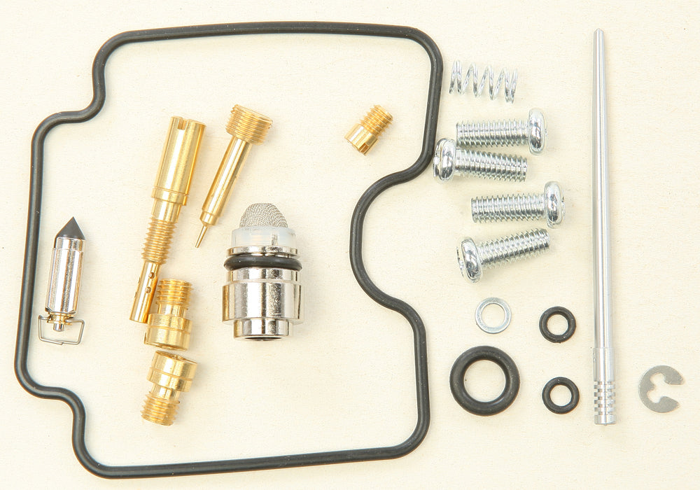 All Balls carburetor repair kit for intake and fuel system, including seals, gaskets, and components, designed for optimal performance.