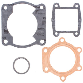 Vertex top end gaskets for Yamaha engines, showing multiple gasket seals and components laid out for engine repair.