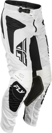 Fly Racing Kinetic Mesh Sym Pants in white and black, size 38, featuring lightweight, breathable motorcycle riding gear.