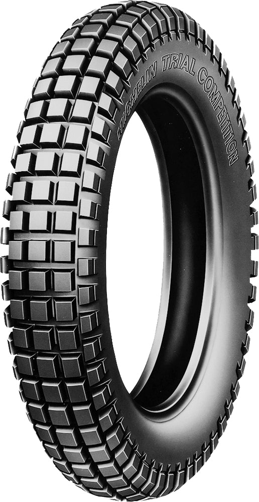 Michelin Trial X-Light front tire 80/100-21 bias Tt, showing tread pattern and sidewall details for trial motorcycle use.