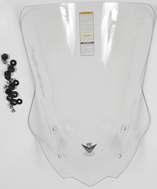 National Cycle Vstream clear windshield for motorcycle, large transparent windscreen with smooth curved edges.