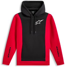 Alpine Star Ignite Hoodie in black and red, size small, featuring a comfortable fit and stylish design.
