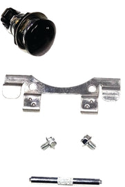 Black HardDrive push button fuel door for vehicle body, model 820-52387, with a sleek, matte finish and easy access design.