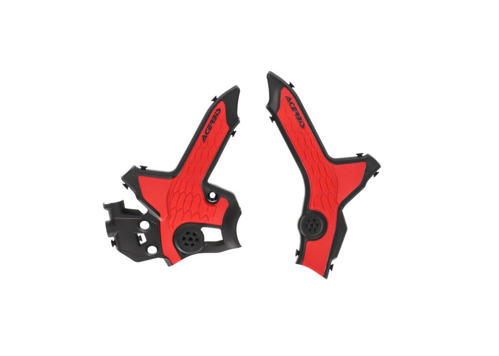 Acerbis X-Grip frame guard in black and red for motorcycle body protection, featuring a durable design and branding details.